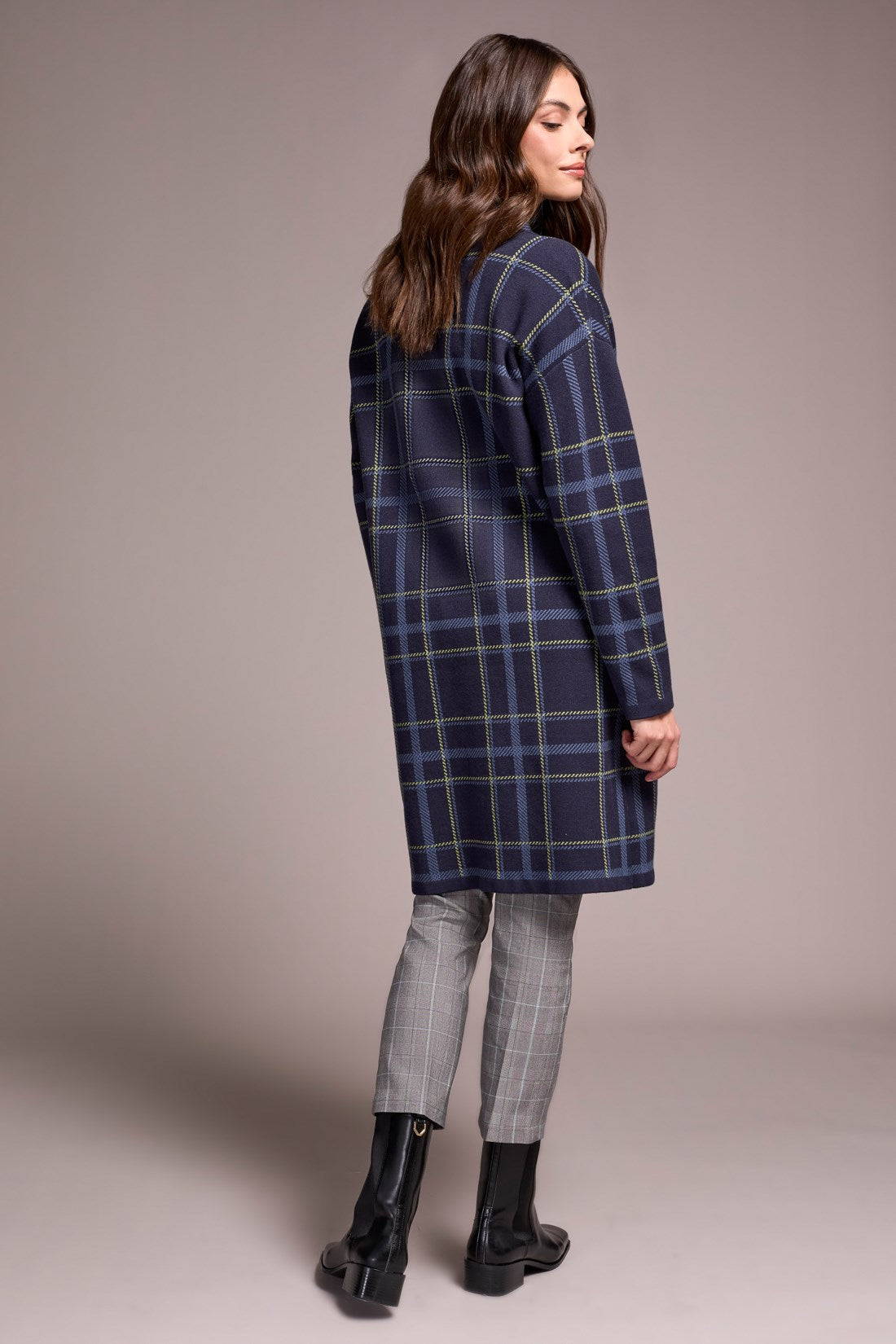 Double Knit Plaid Coatigan