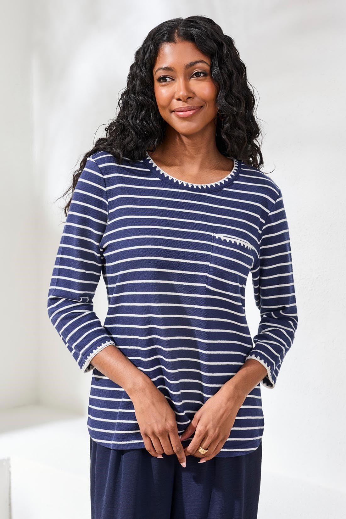 Nelly Stripe Knit Top by Tribal