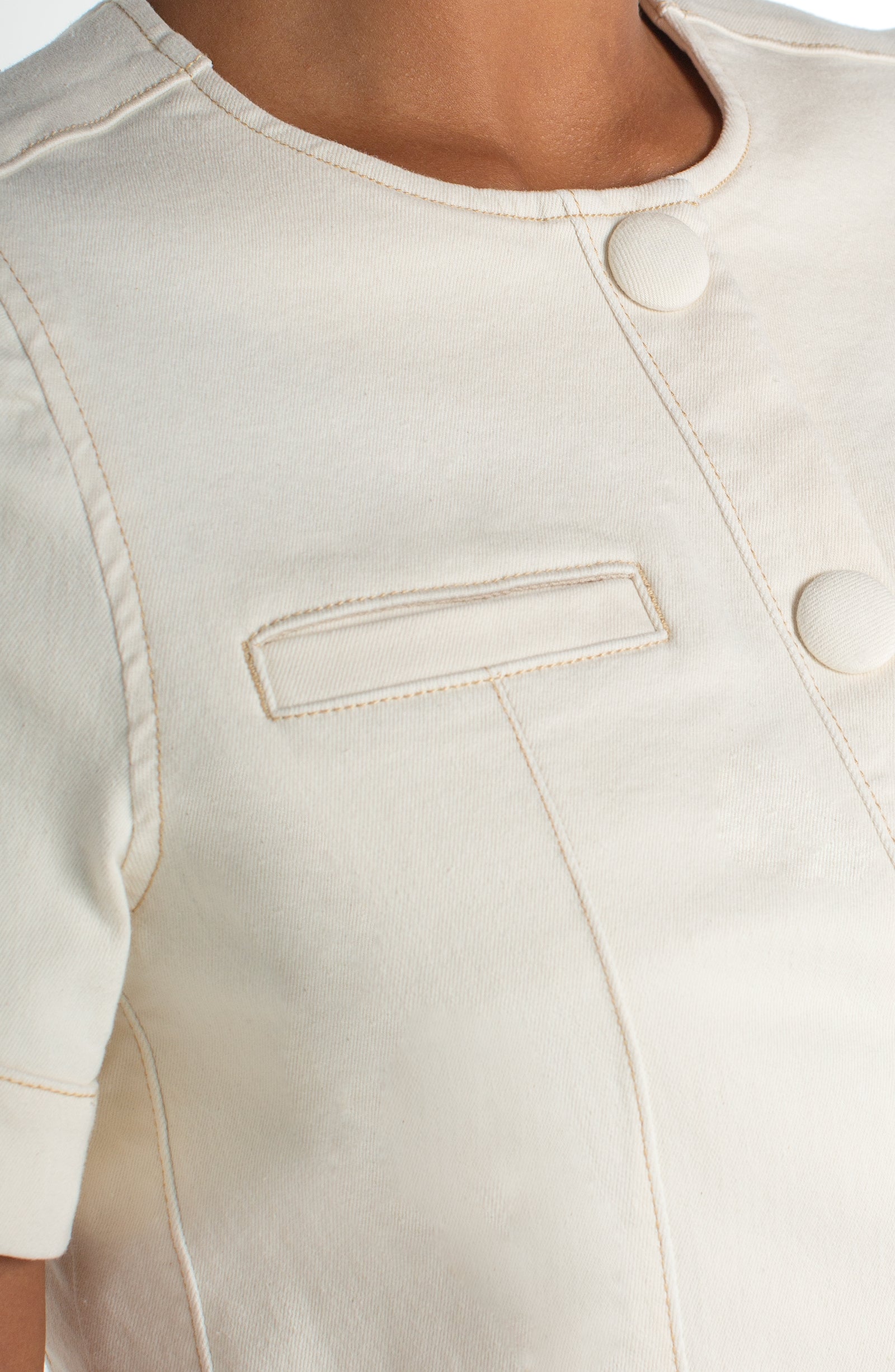 Classy Ivory Button Front Jacket