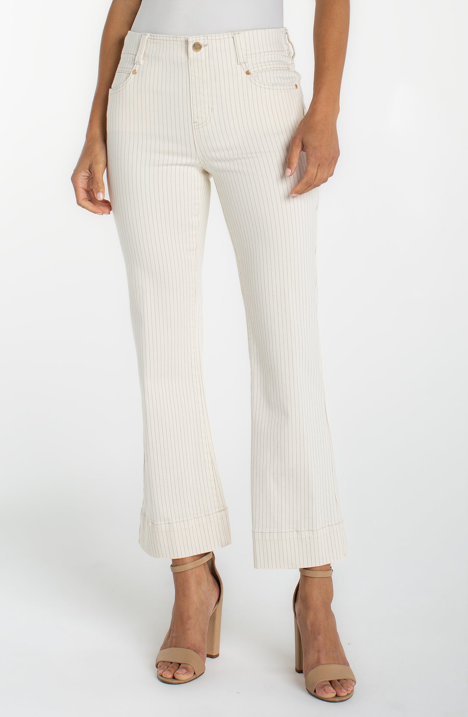 Gia Glider Crop Flare in Nautical Stripe