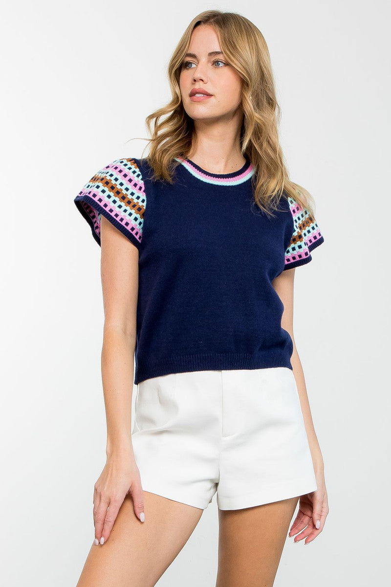 Knit Sleeve Top By THML
