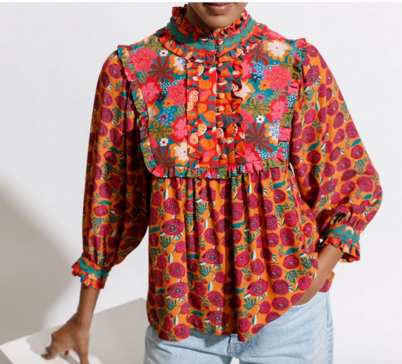 Abby Floral Top by Emily Lovelock