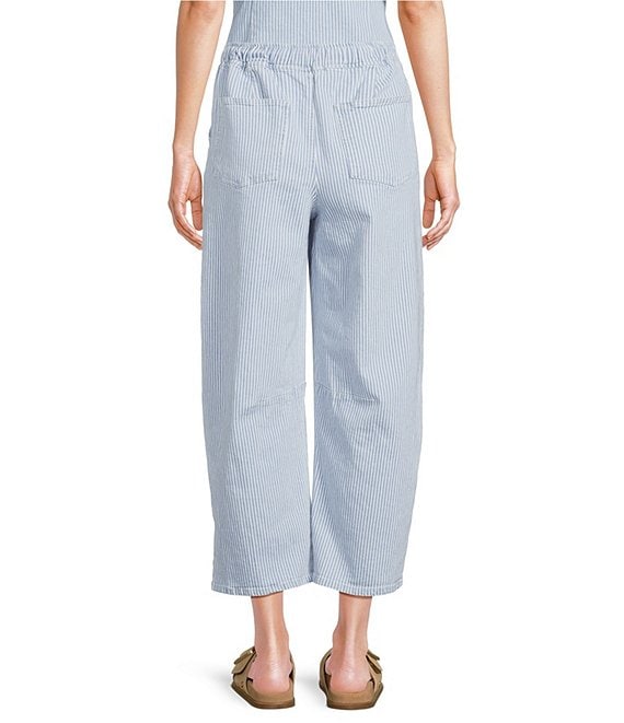 Blue Pinstripe Barrel Jean