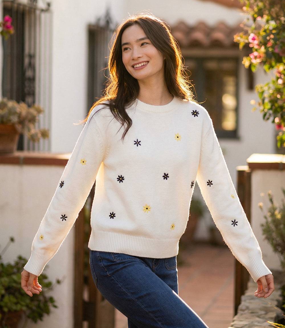 Weekend Casual Daisy Sweater