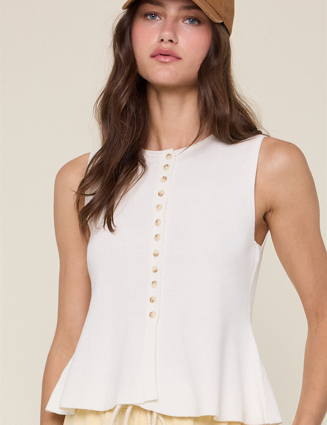 Sophia Peplum Sweater Tank - FINAL SALE