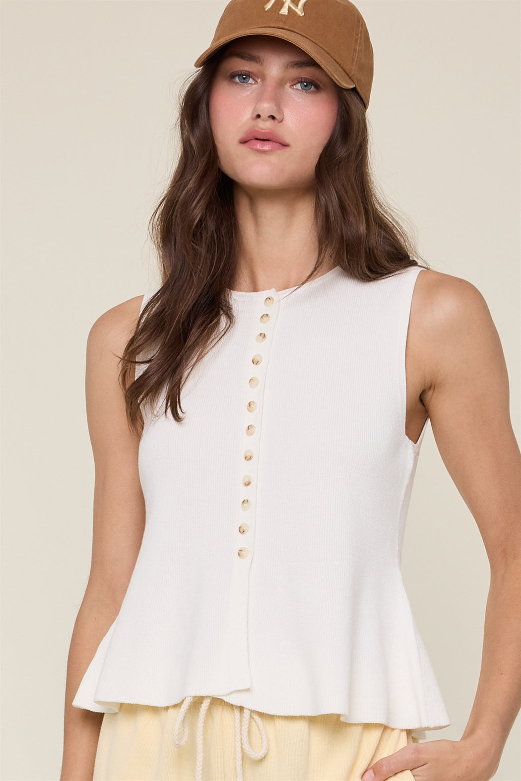 Sophia Peplum Sweater Tank