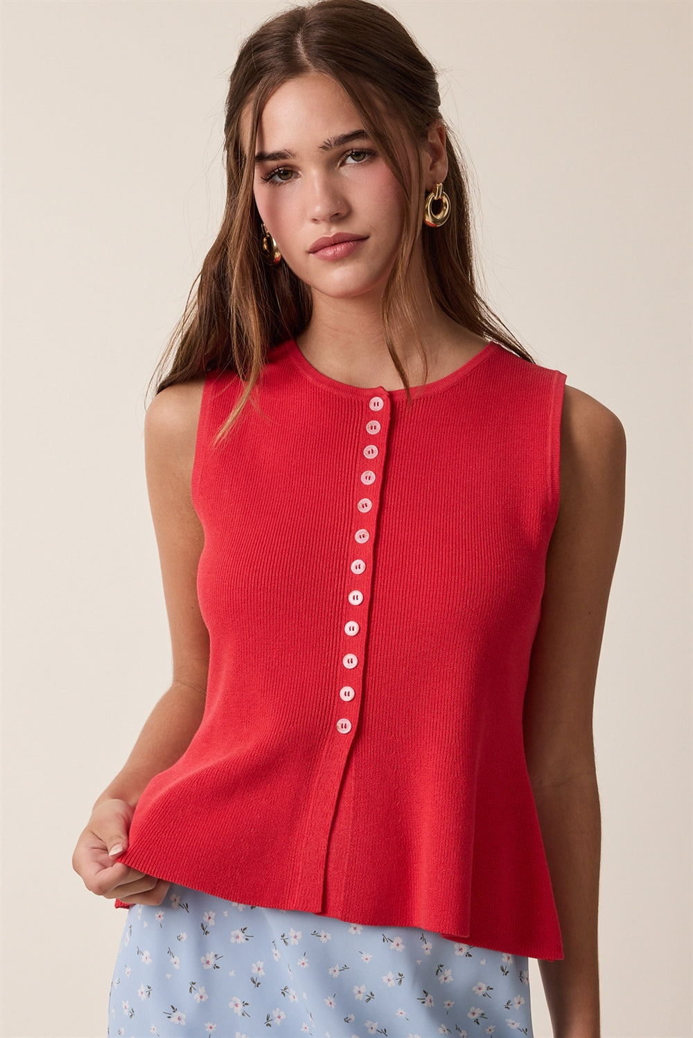 Sophia Peplum Sweater Tank