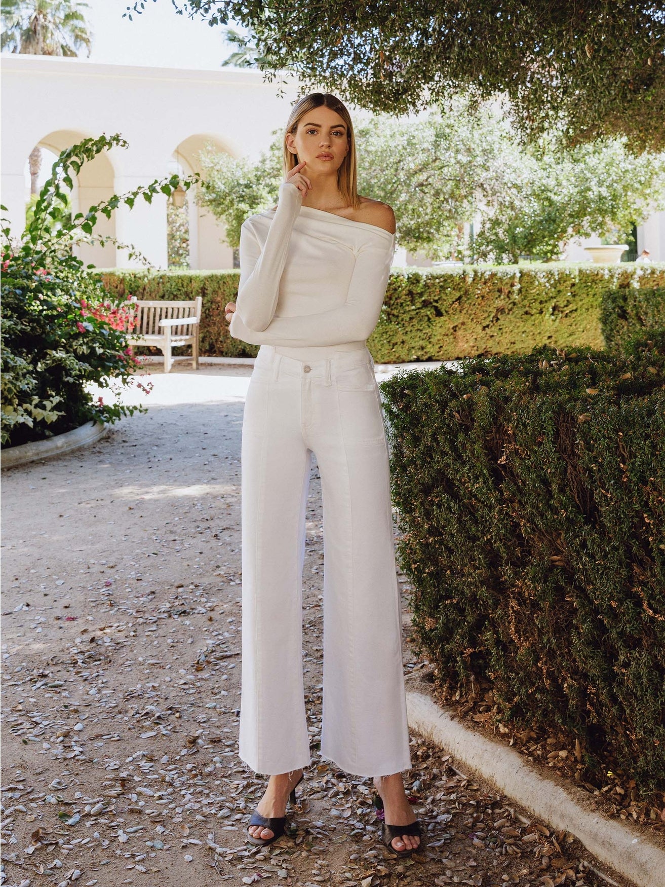 Vervet White Stacked Waistband Denim