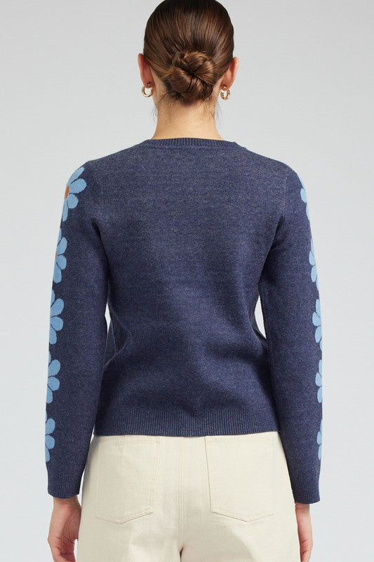 Cassie Floral Sleeve Sweater