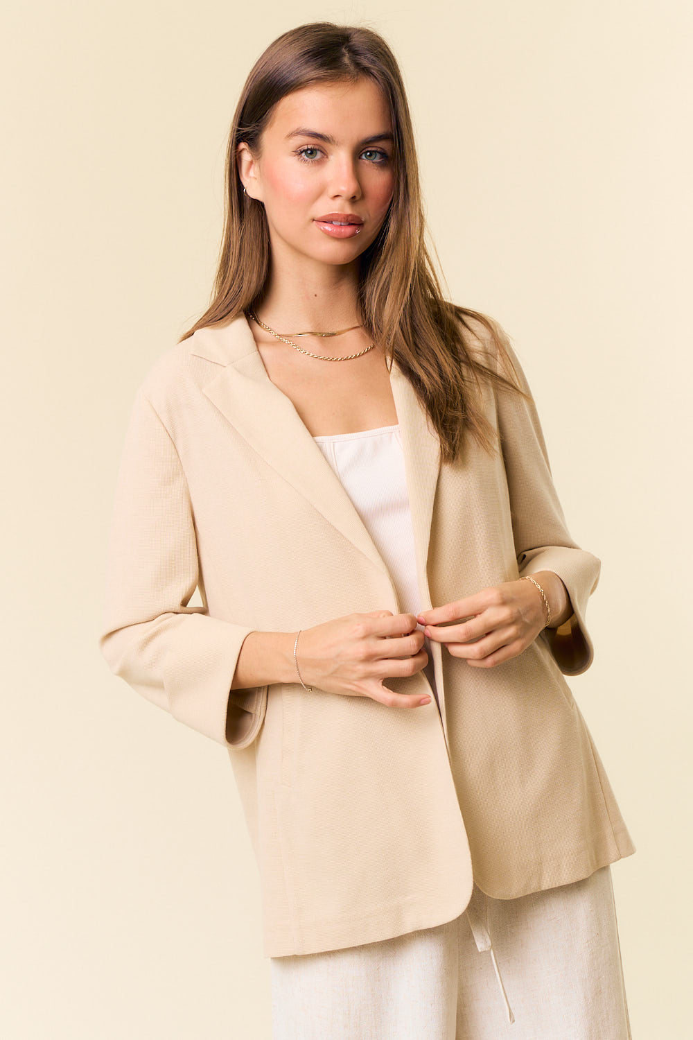 Relaxed Knit Blazer