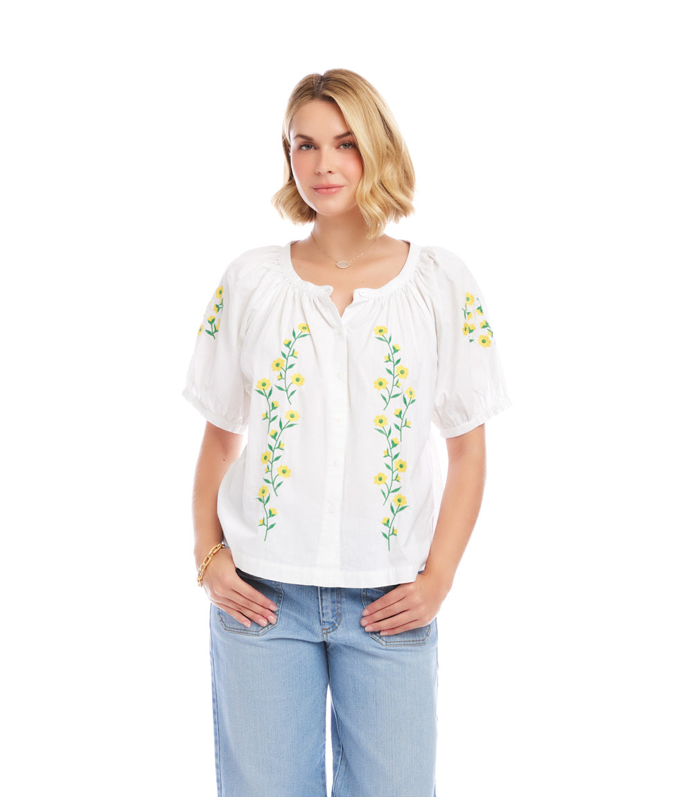 Casual Chic Embroidered Top - FINAL SALE