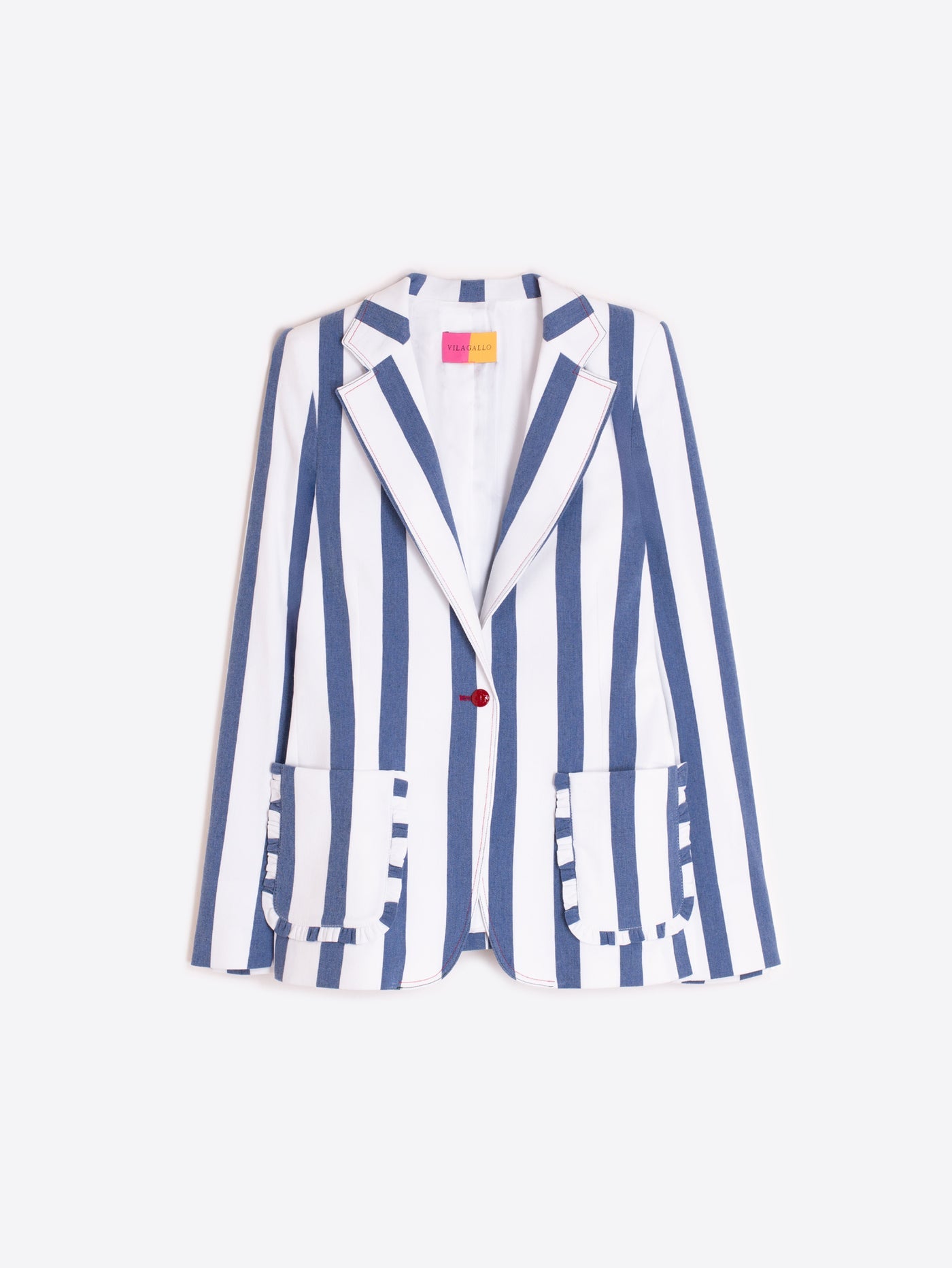 Villagallo Striped Blue Blazer Jacket