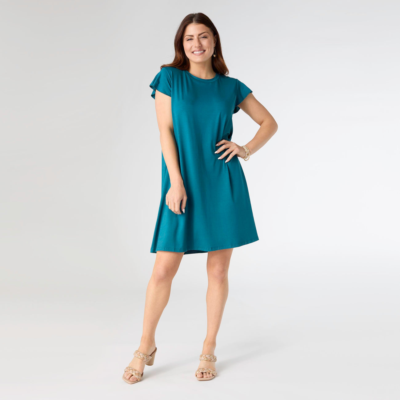 Ruffle Sleeve Tunic Dress - FINAL SALE