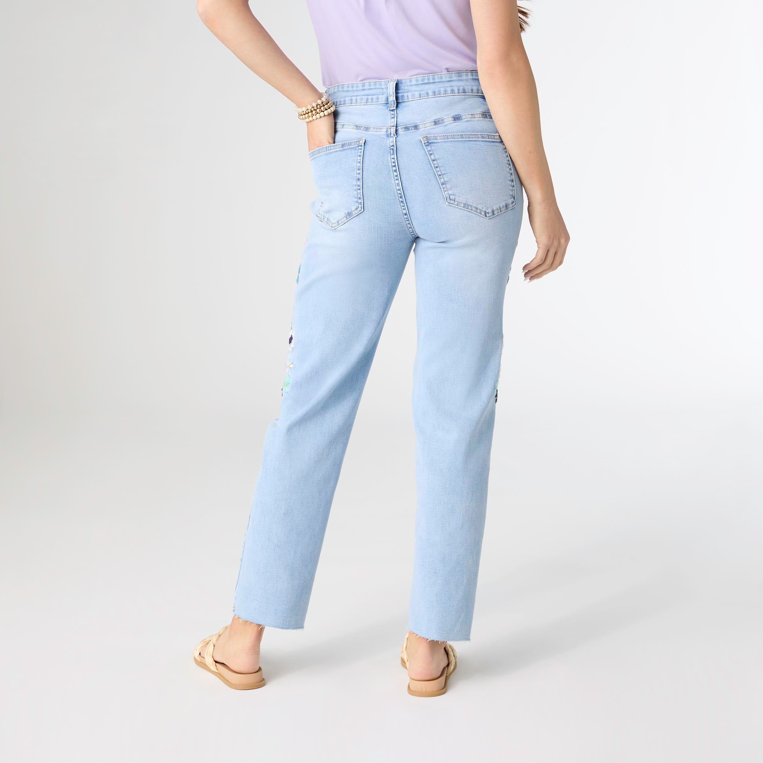 Everstretch Floral Embroidery Denim Jeans