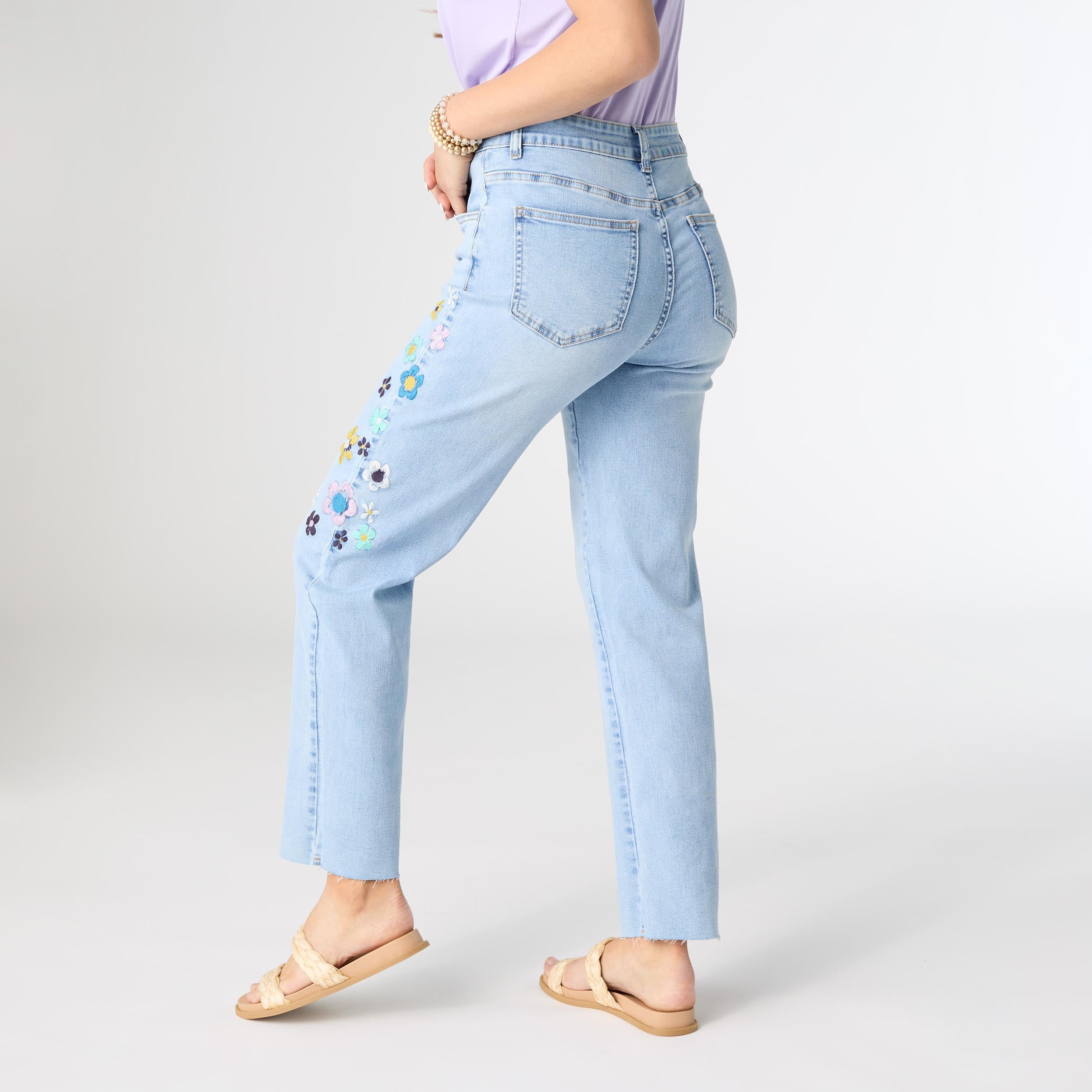 Everstretch Floral Embroidery Denim Jeans