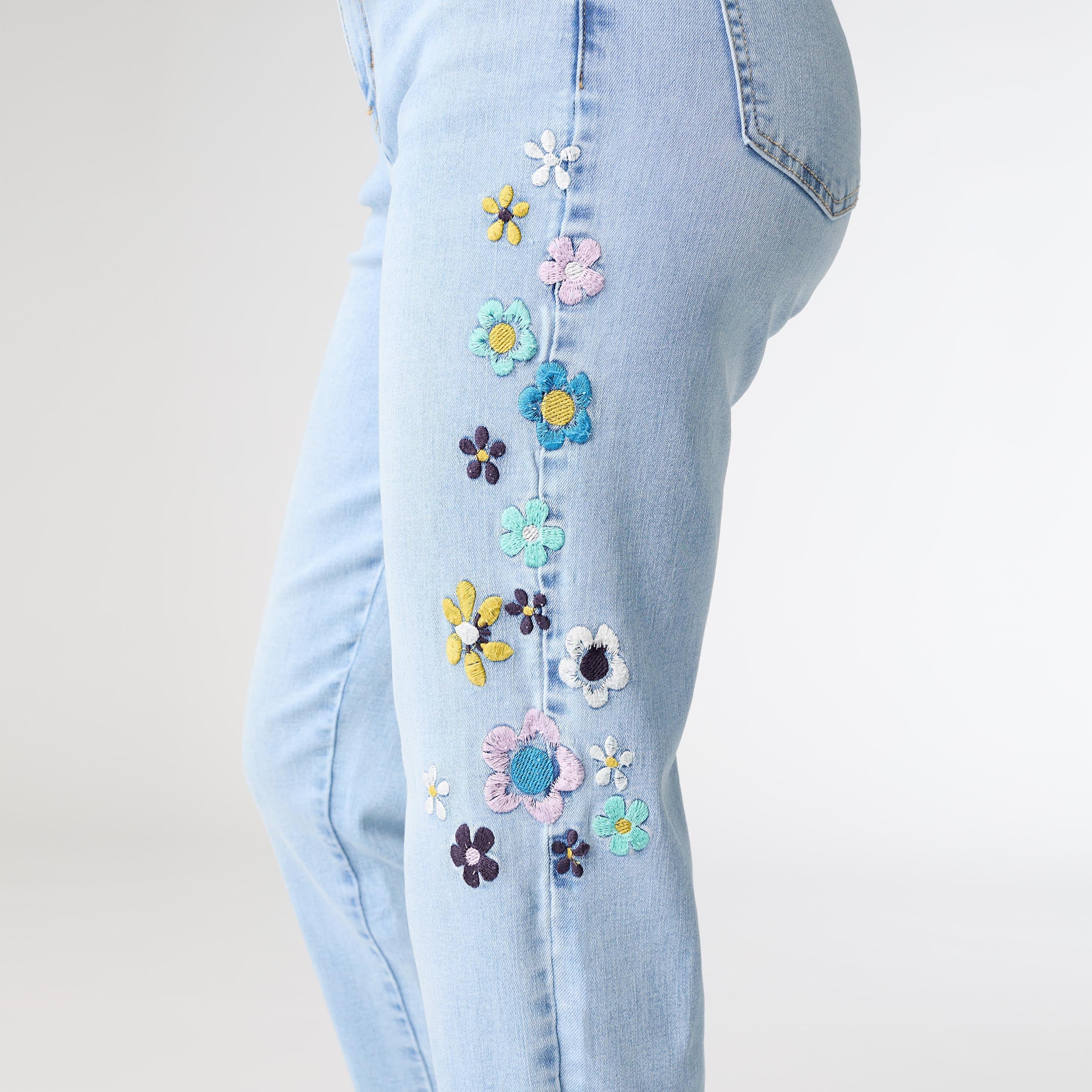 Everstretch Floral Embroidery Denim Jeans
