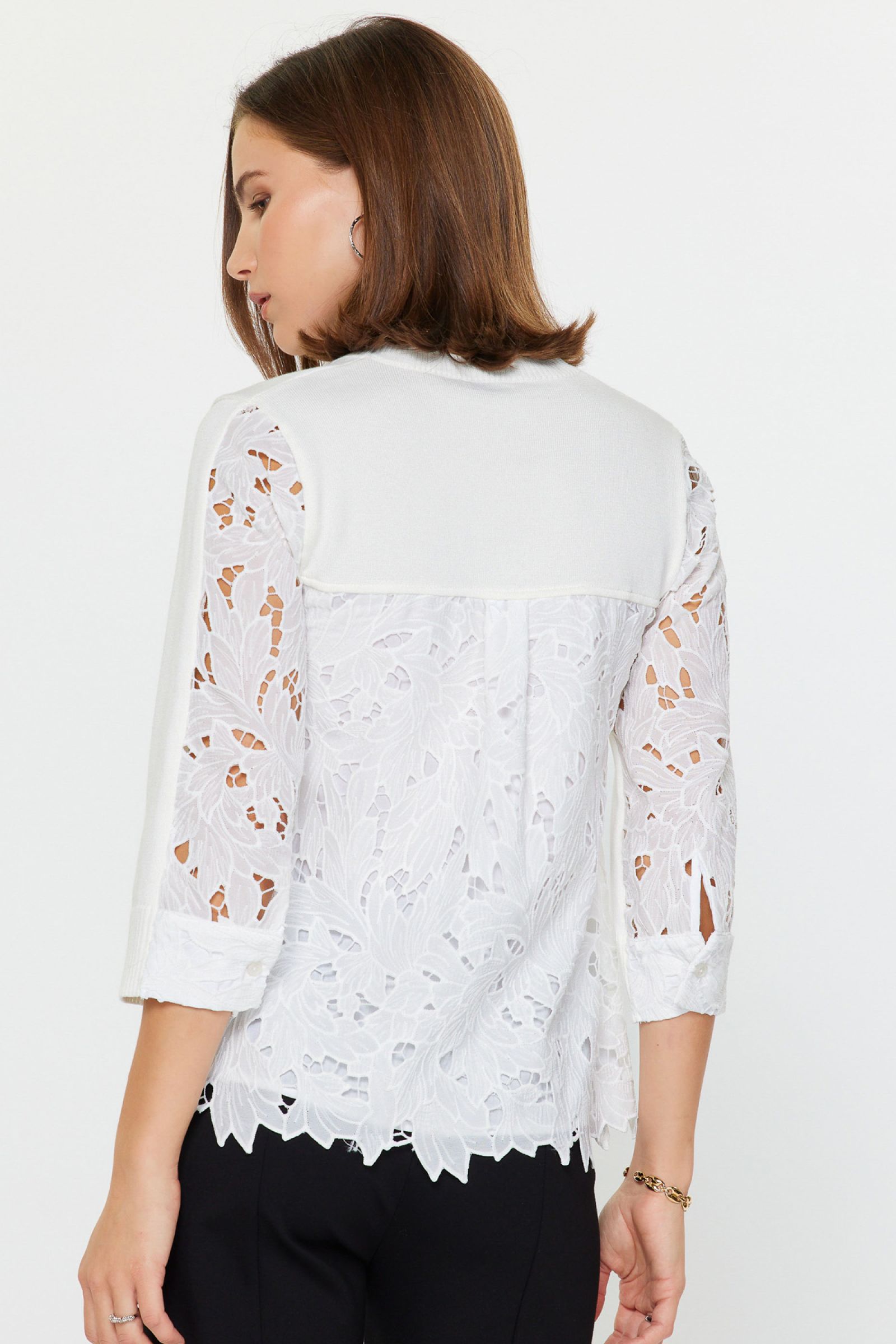 Lace Trim Sweater by Current Air