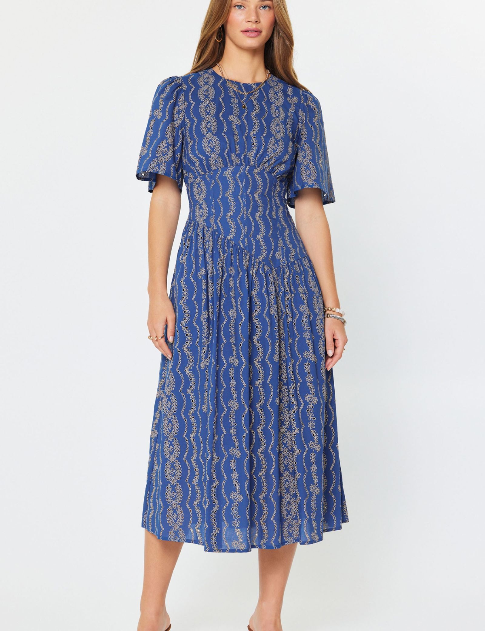Feminine and Elegant Eyelet Maxi Dress