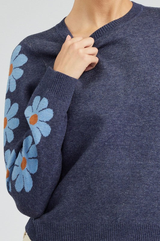 Cassie Floral Sleeve Sweater