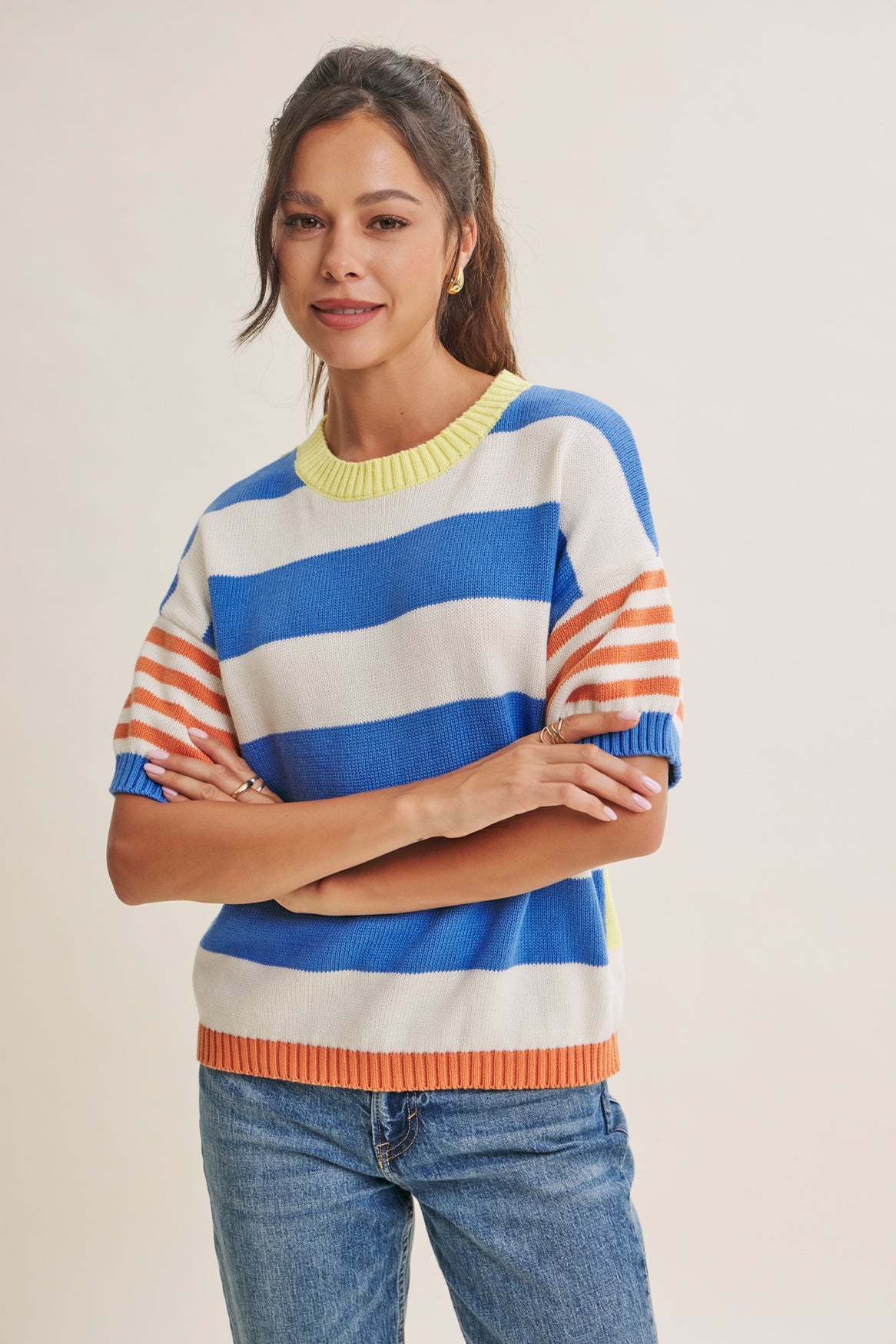 Carmen Stripe Cotton Sweater