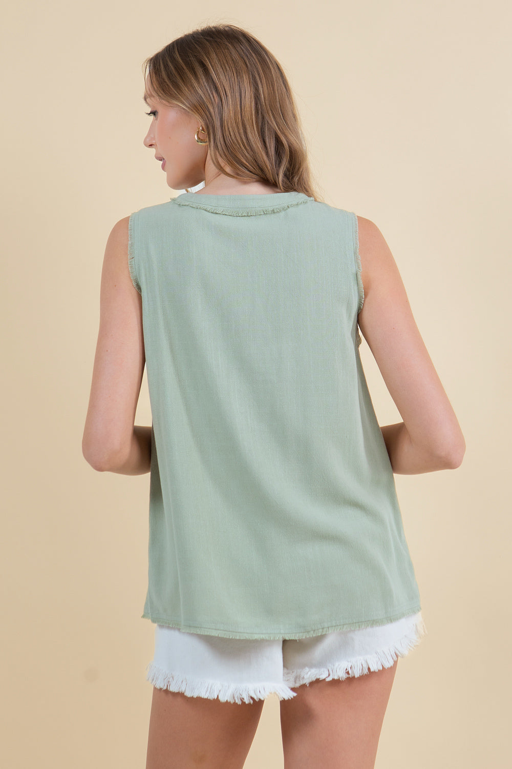 Linen V-Neck Top