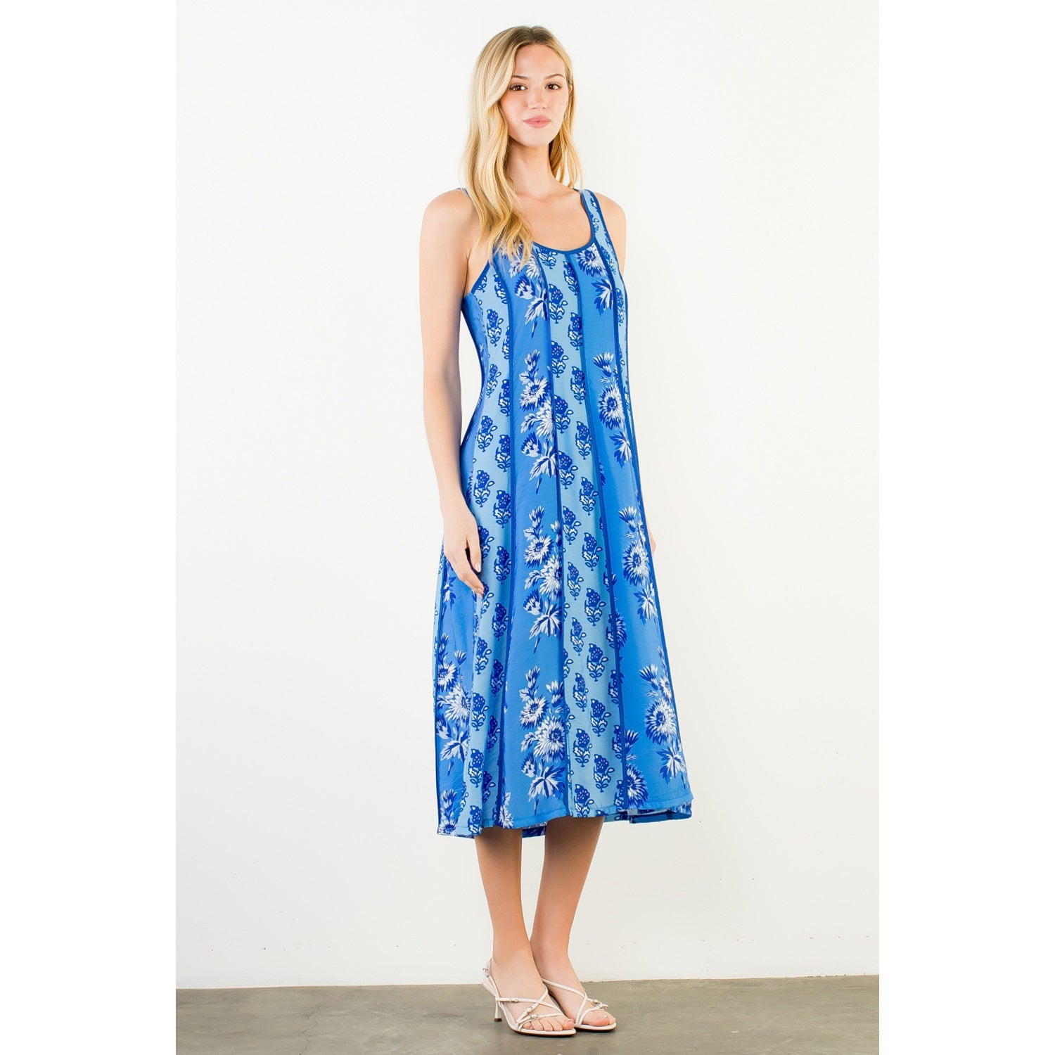 Royal Blue Floral Pattern Dress by THML
