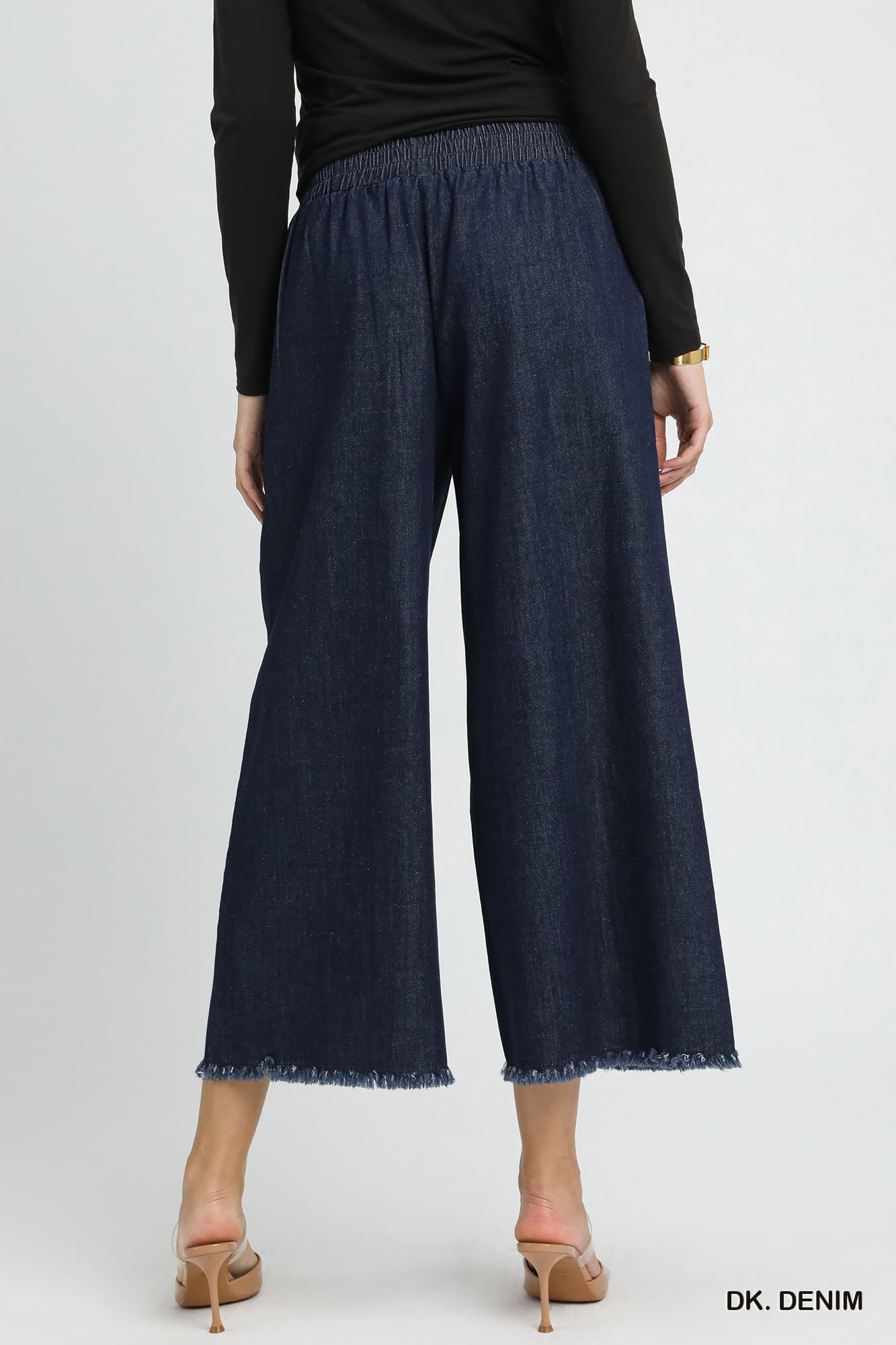 Washed Denim Wide Leg Pant