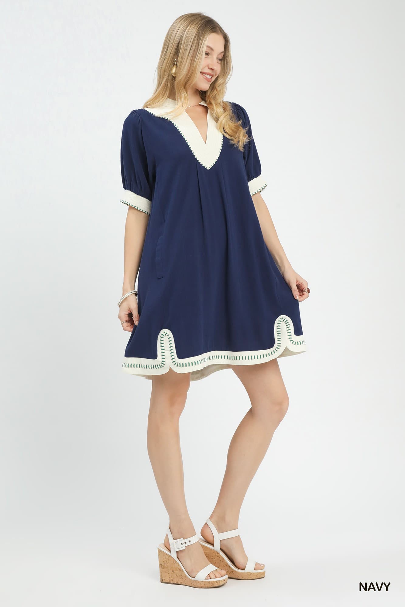 Navy Linen Summer Dress