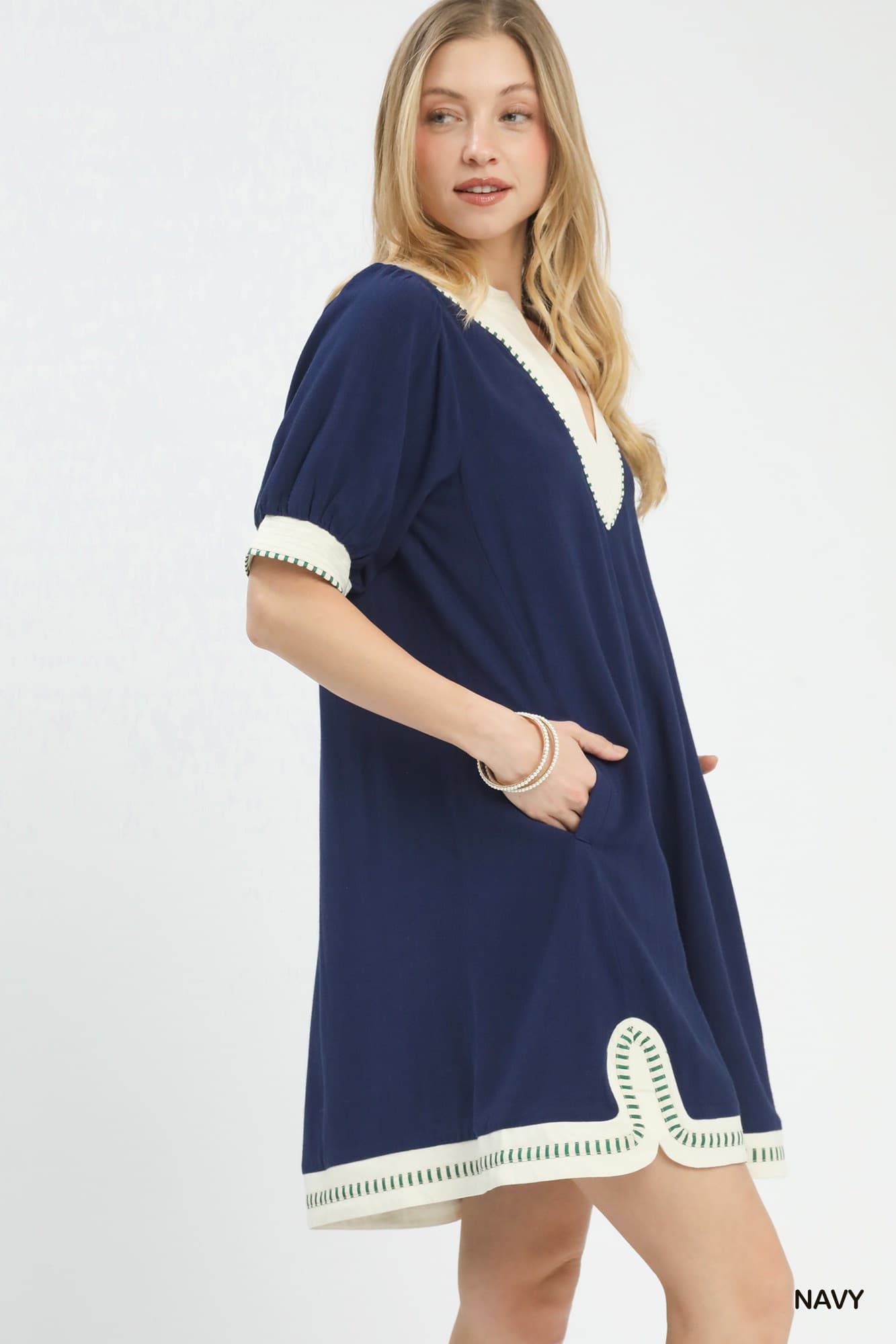 Navy Linen Summer Dress