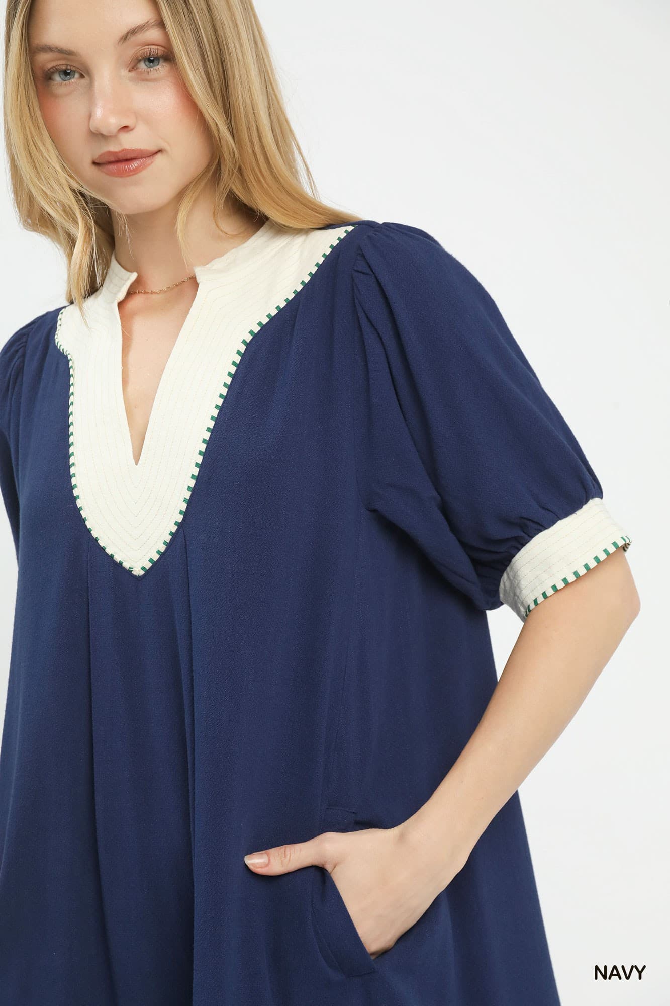 Navy Linen Summer Dress