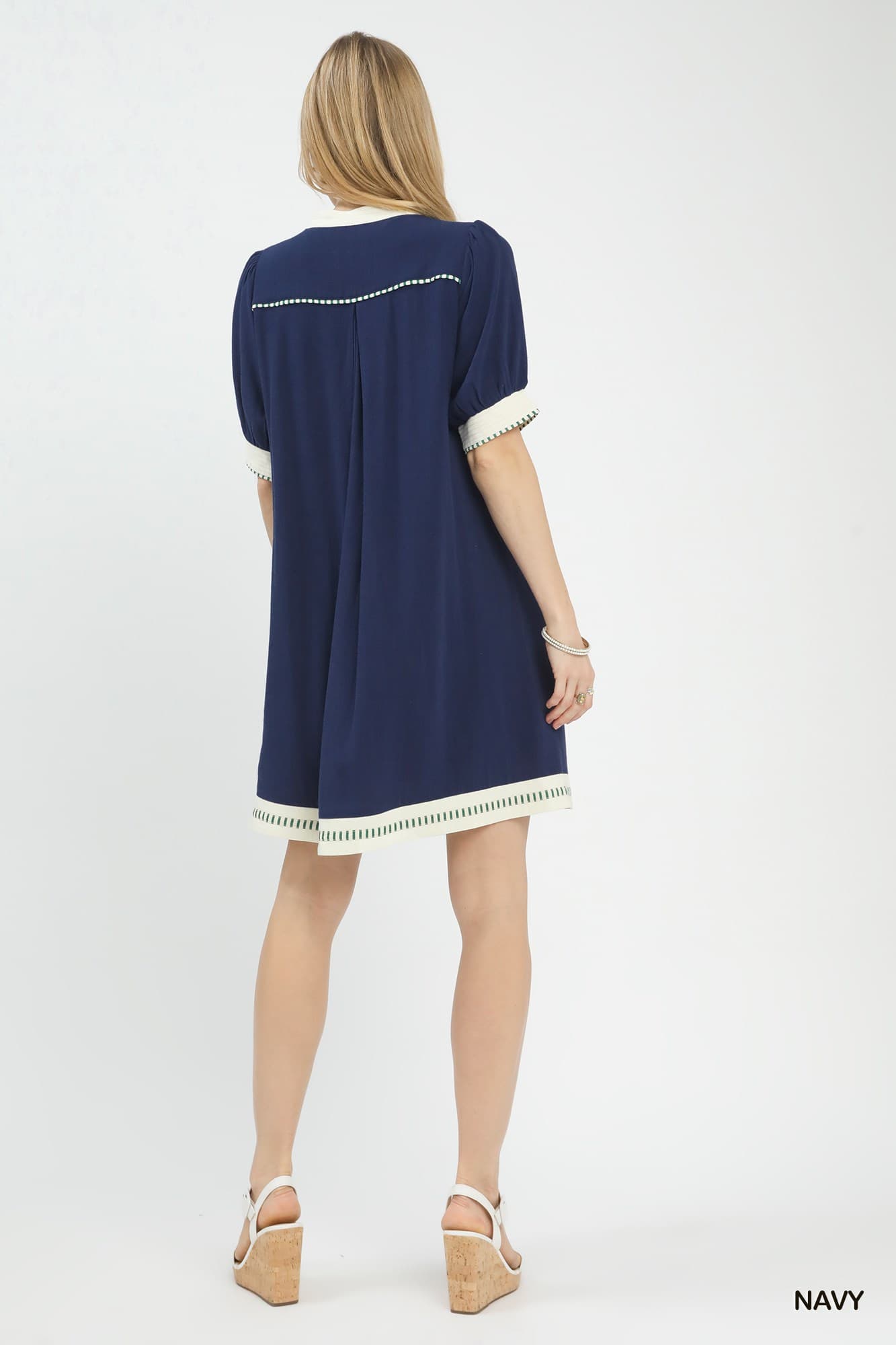 Navy Linen Summer Dress