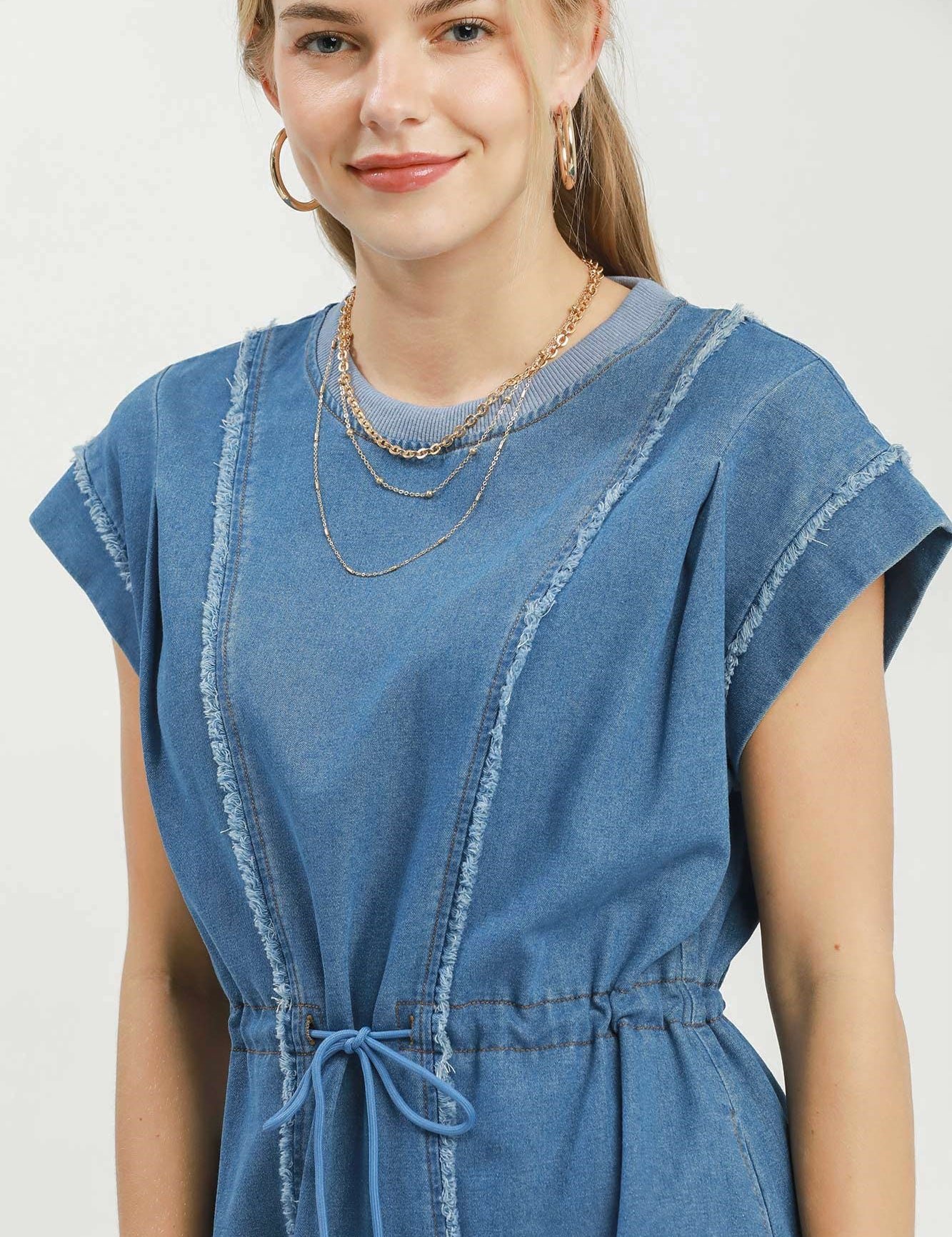 Denim Wash Mini Dress