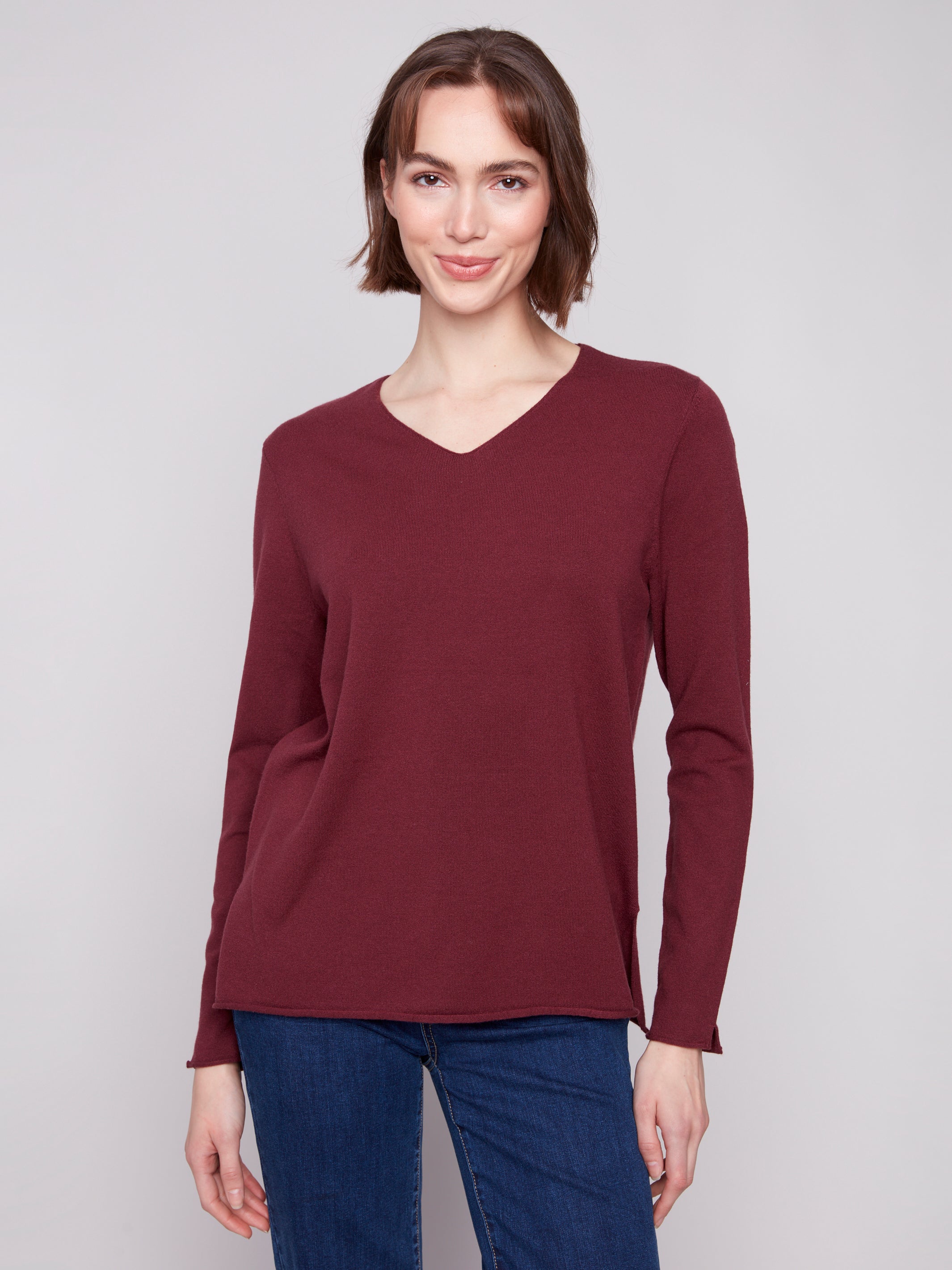 The Julia V-Neck Sweater by Charlie B