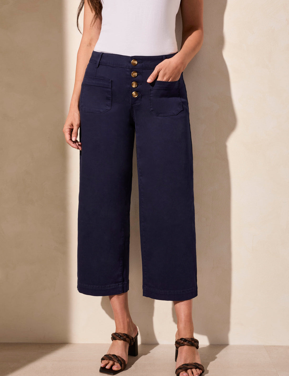 Audrey Wide Leg Crop Denim by Tribal