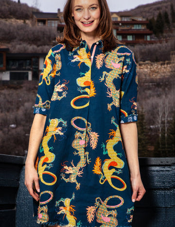 Chatham Navy Dragon Dress
