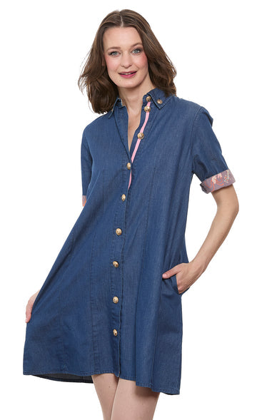 Newport Denim Dress by Dizzy Lizzie
