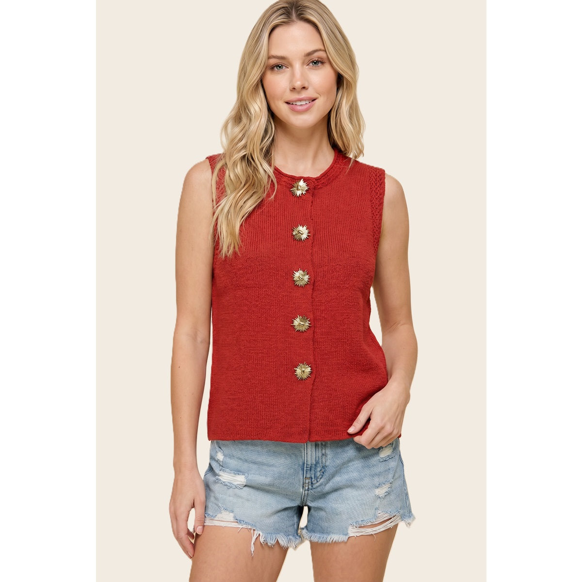 Bold Sleeveless Sweater