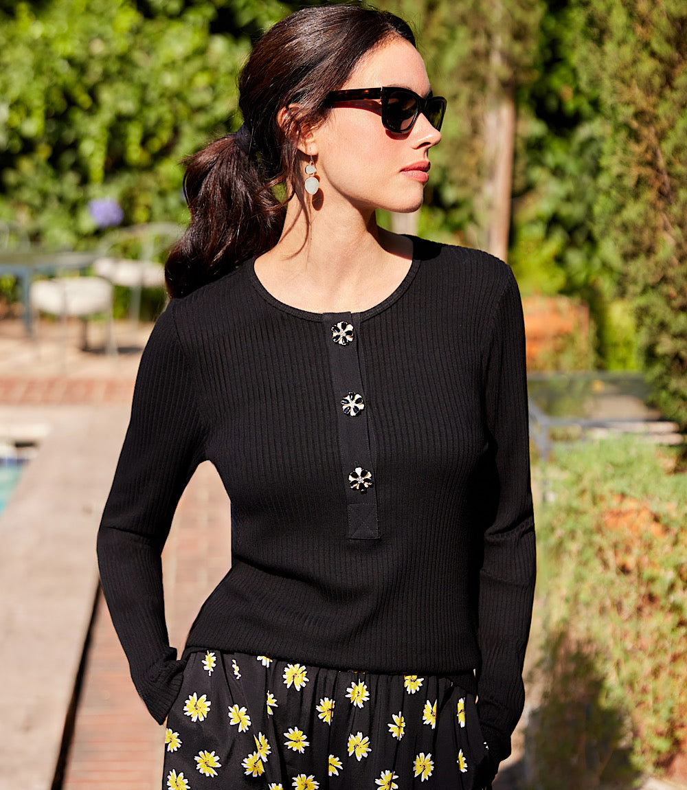 Everyday Daisy Sweater by Karen Kane