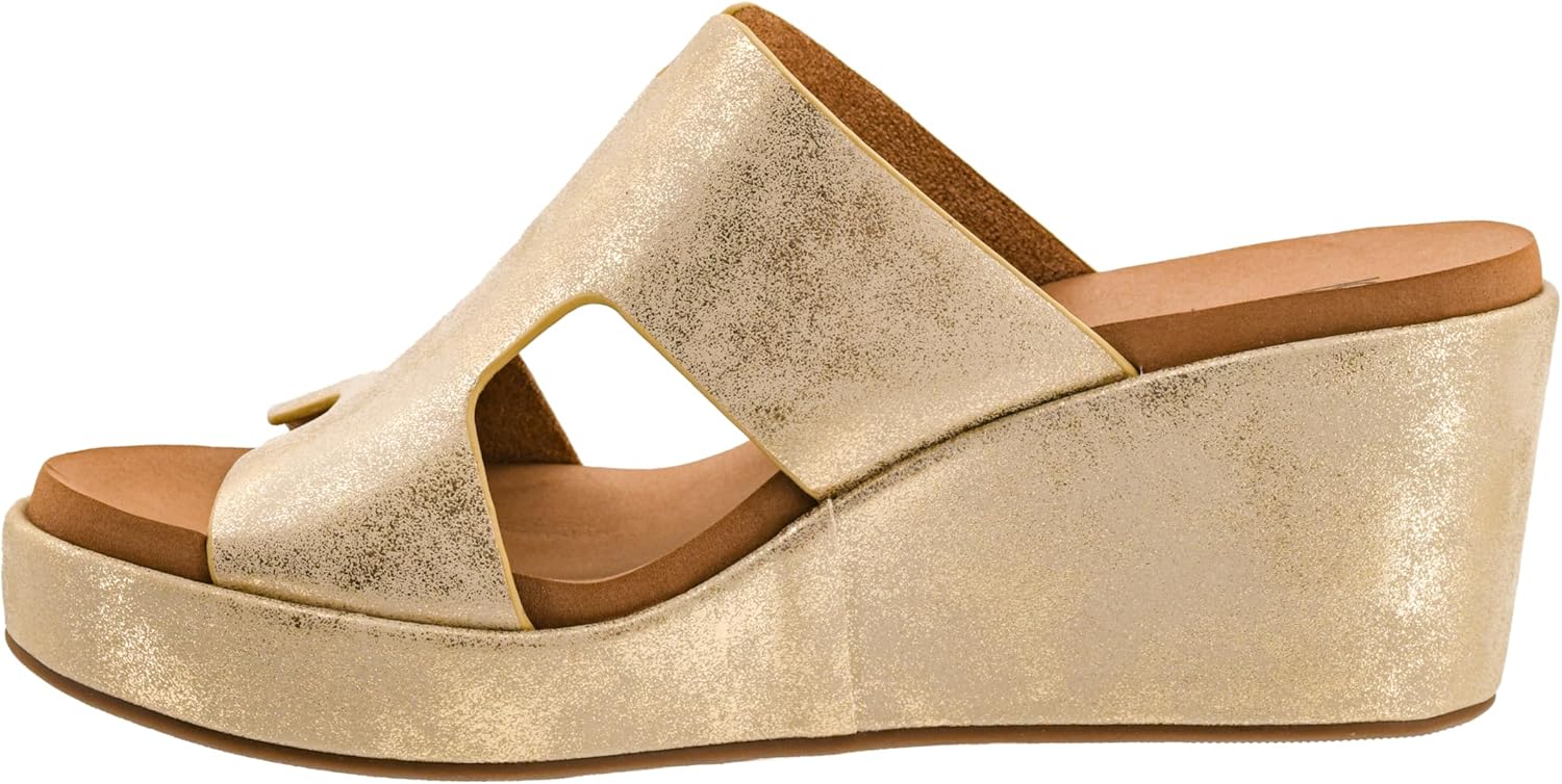 Pucker Up Gold Metallic Wedge Sandal