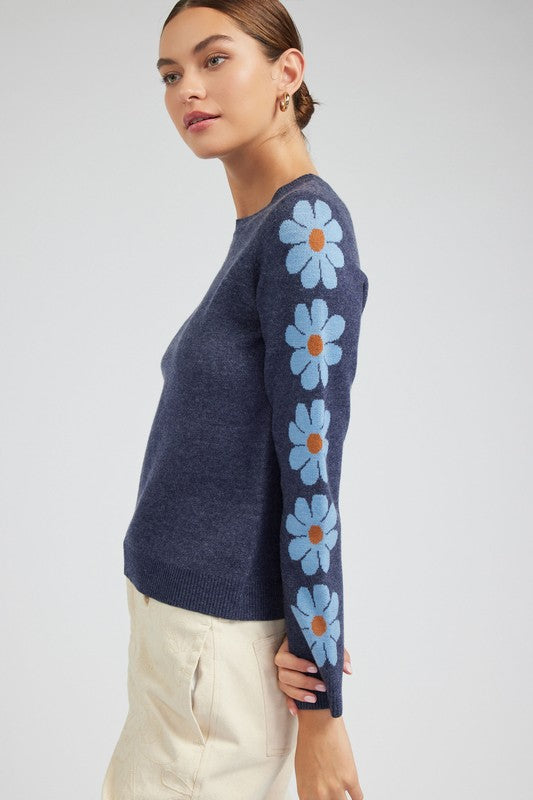 Cassie Floral Sleeve Sweater