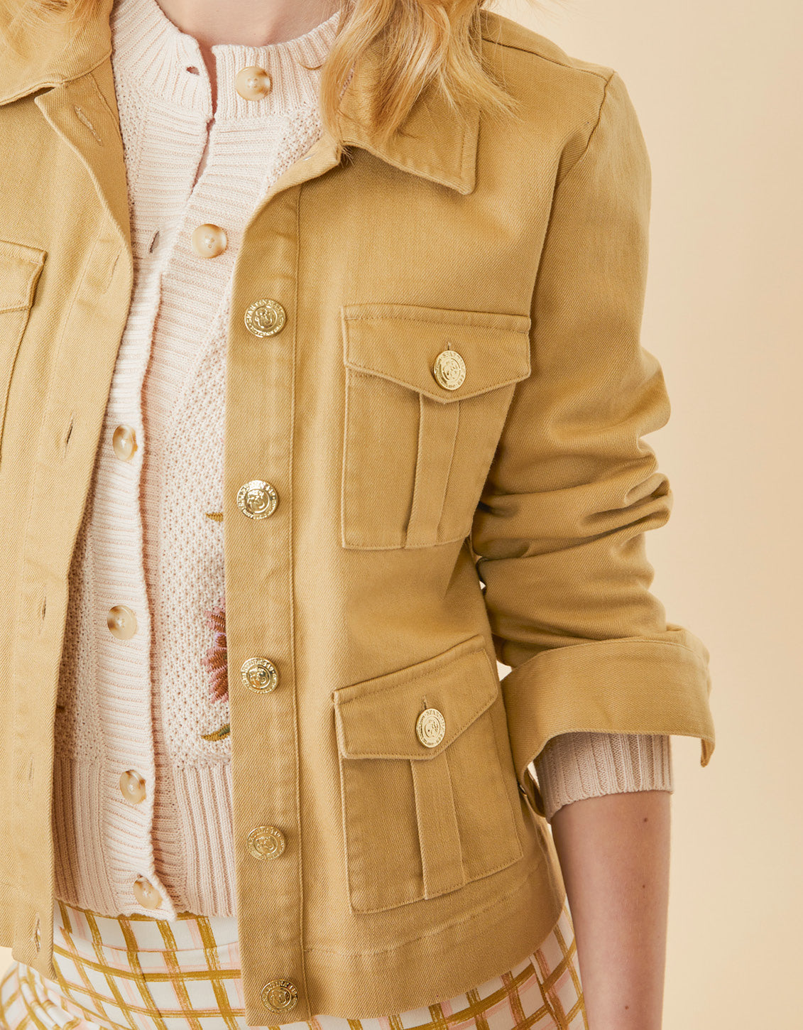 Marlie Twill Jacket in Khaki