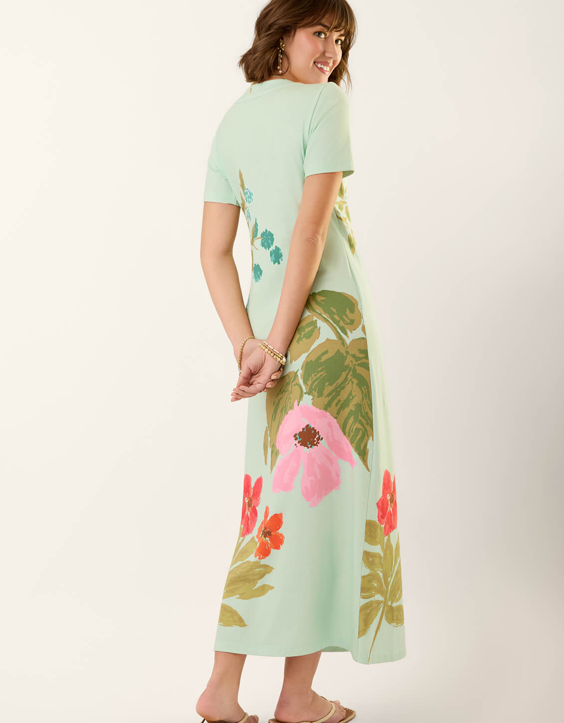 Junetta Midi Dress in Seawall Blooms by Spartina