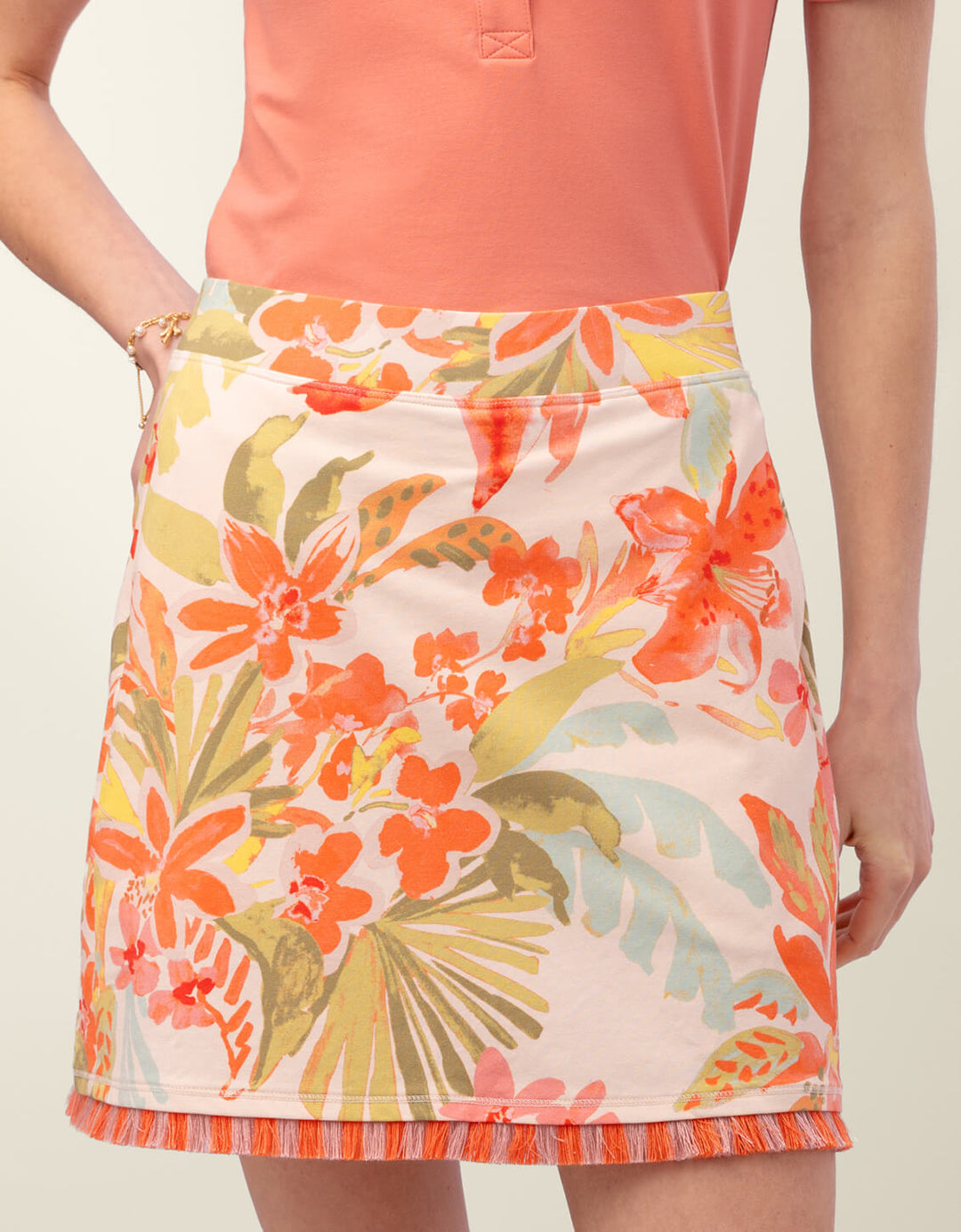 Spartina Fringe Skort in Castillo Tropical