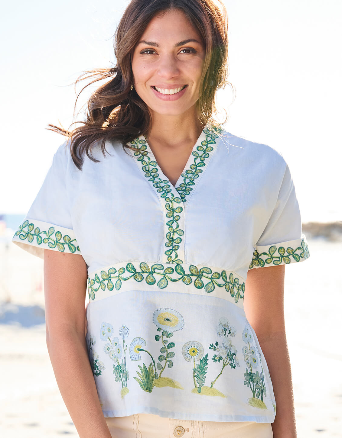 Spartina Natalee Blouse in Flagler Blue
