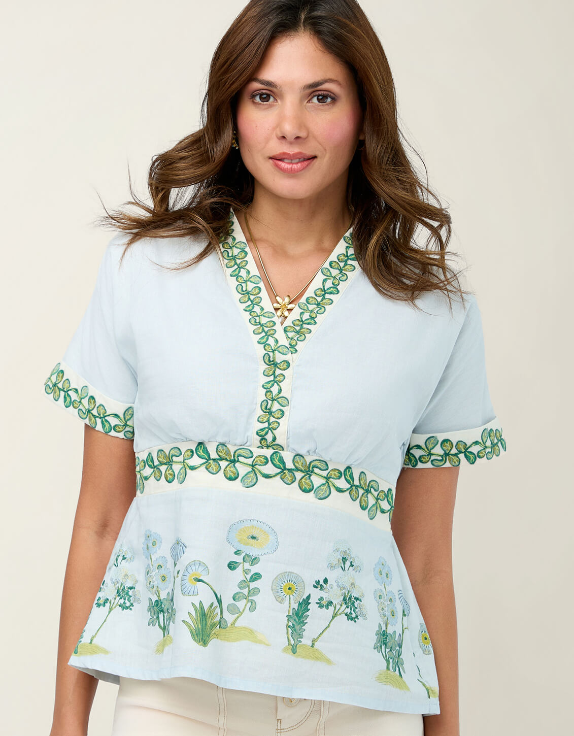 Spartina Natalee Blouse in Flagler Blue
