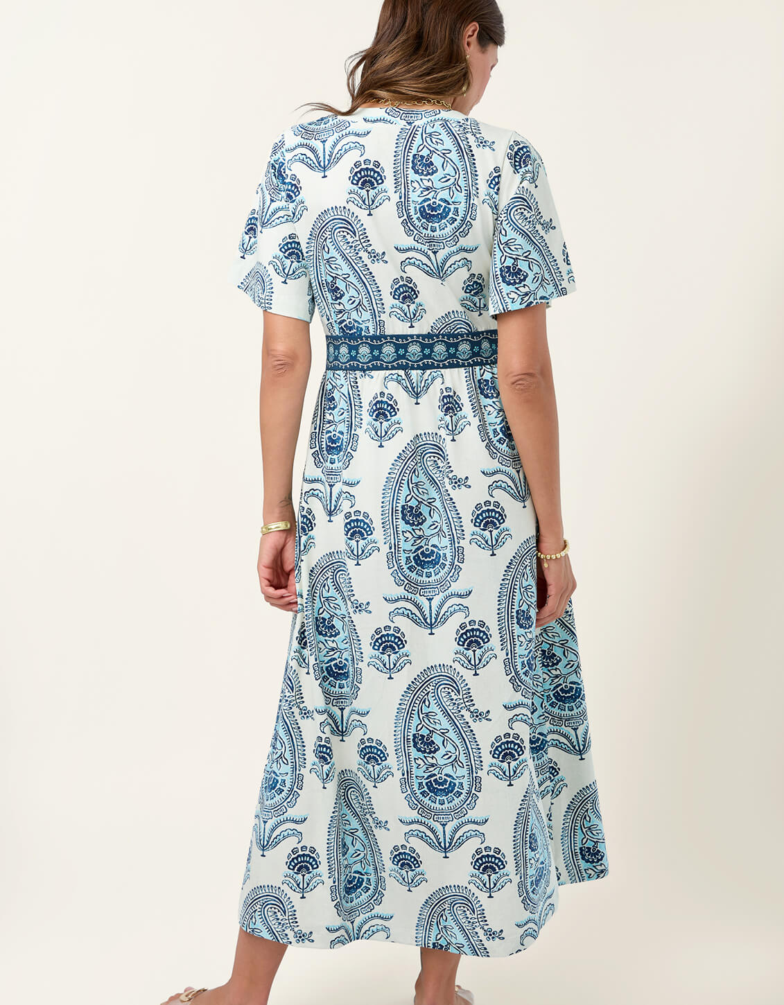 Yasmine Midi Dress Paisley Blue