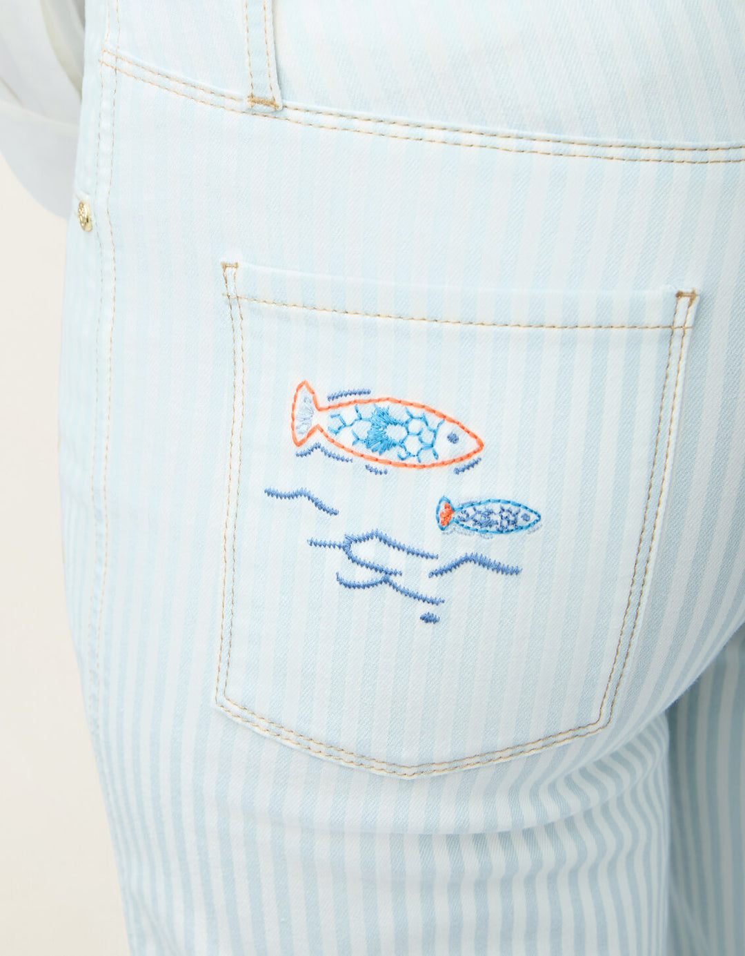 Spartina Striped Mable Wide Leg Jean