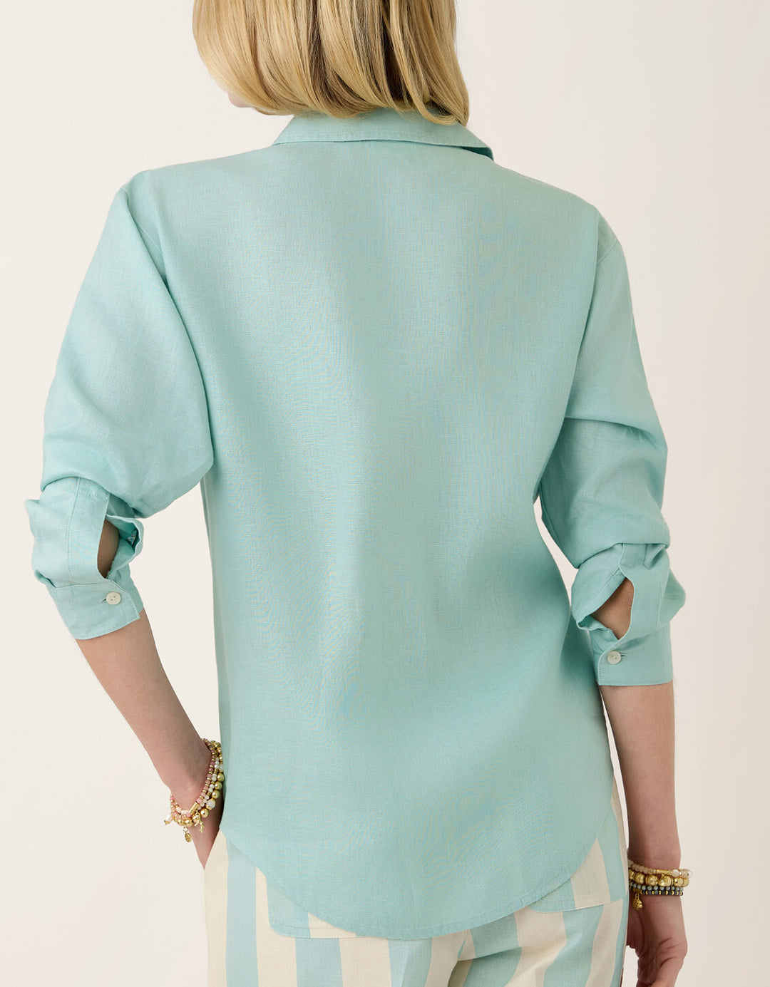 Aida Buttonfront Shirt in Tideglass