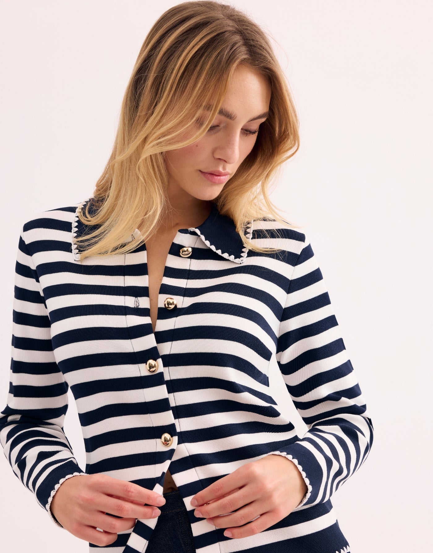 Striped Sailor Sweater Cardigan