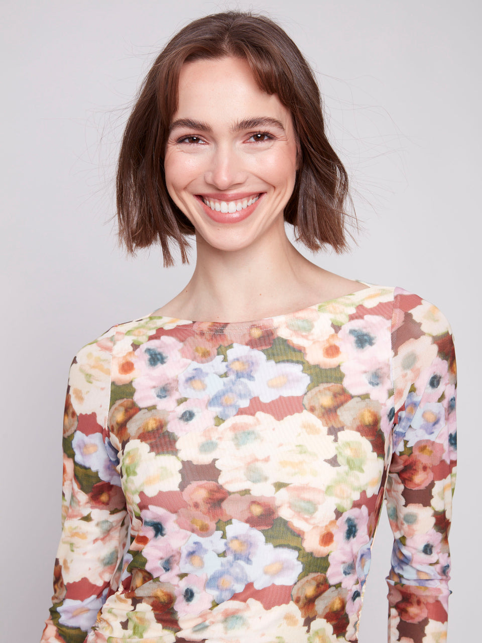 Lined Mesh Botanical Top